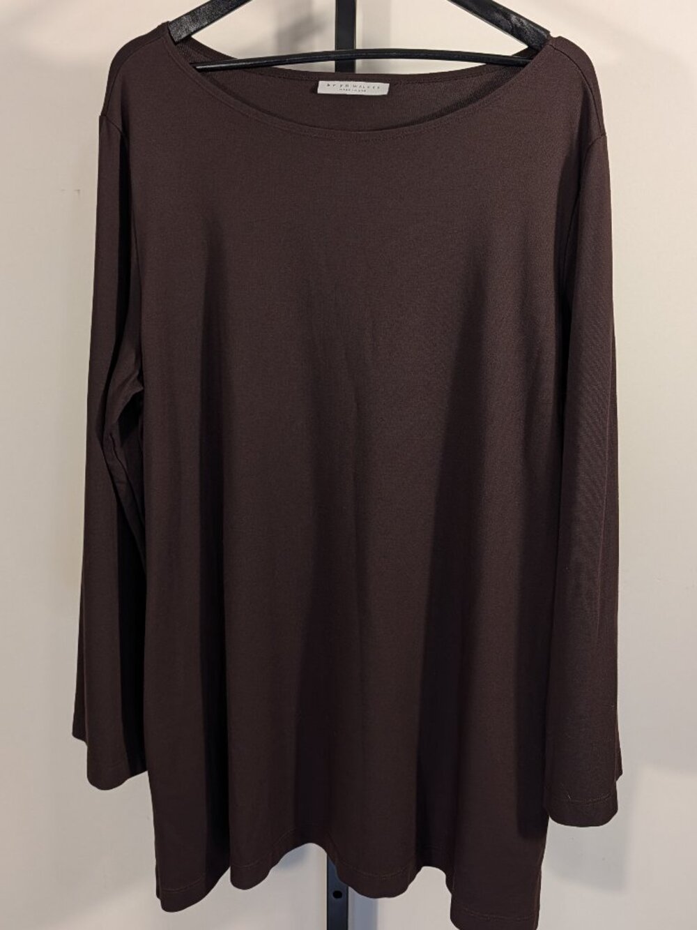 Bryn Walker Long Sleeve Tunic | Chocolate Brown | Lagenlook | Made in USA | XL